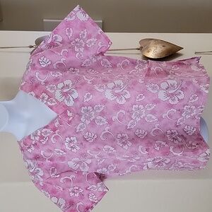 DYNASTY UNIFORMS Hawaiian Theme Work Top Pink White size 2XL